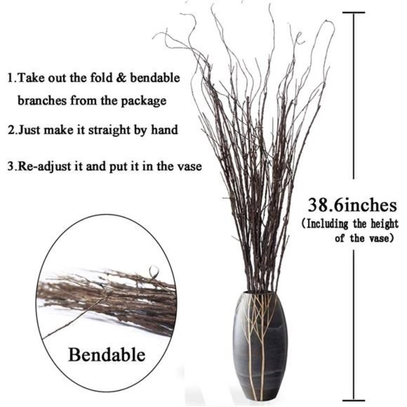 10PCS Lifelike Curly Willow Branches Decorative DriedArtificial Twigs,30.7Inches - Picture 6 of 6